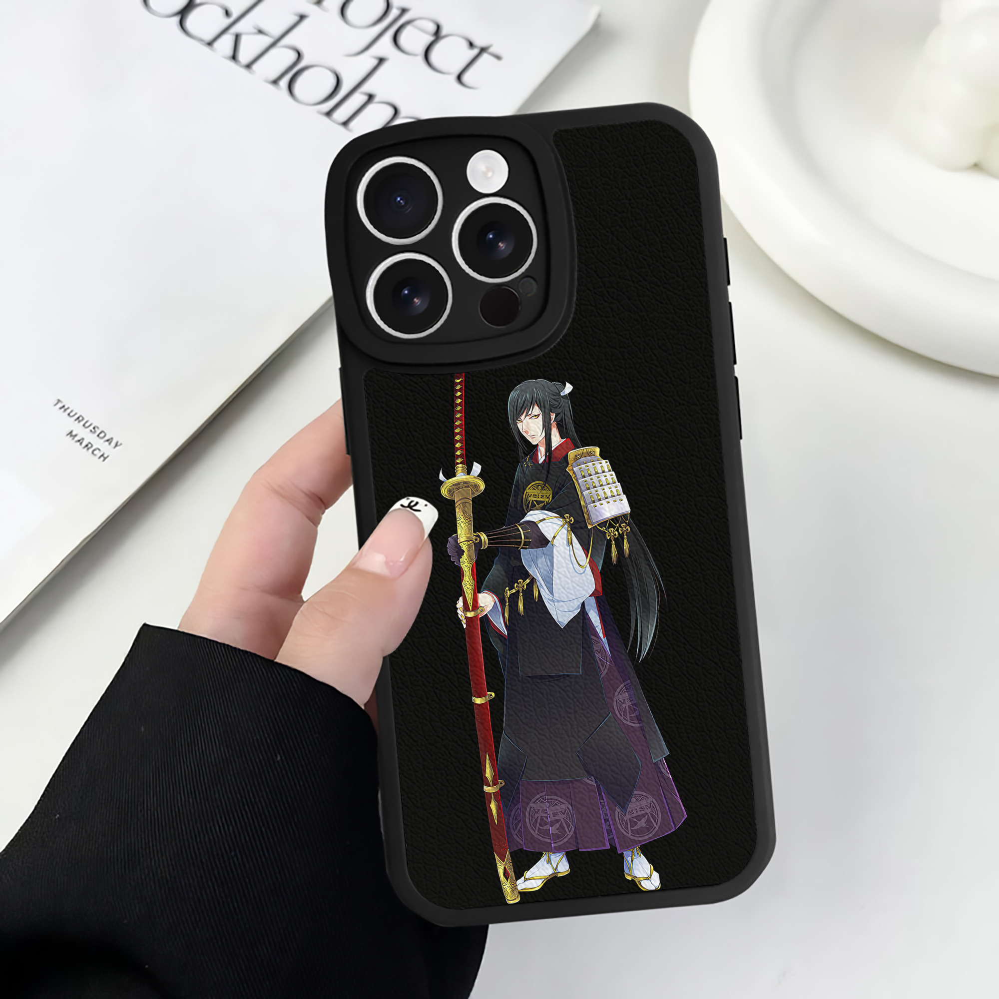 （画像用） 刀剣乱舞 Touken Ranbu 【iPhone 16シリーズ対応】シリコンスマホケース（レザー調） 材質：シリコン